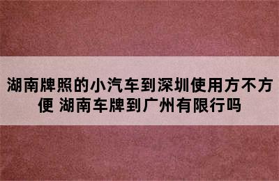 湖南牌照的小汽车到深圳使用方不方便 湖南车牌到广州有限行吗